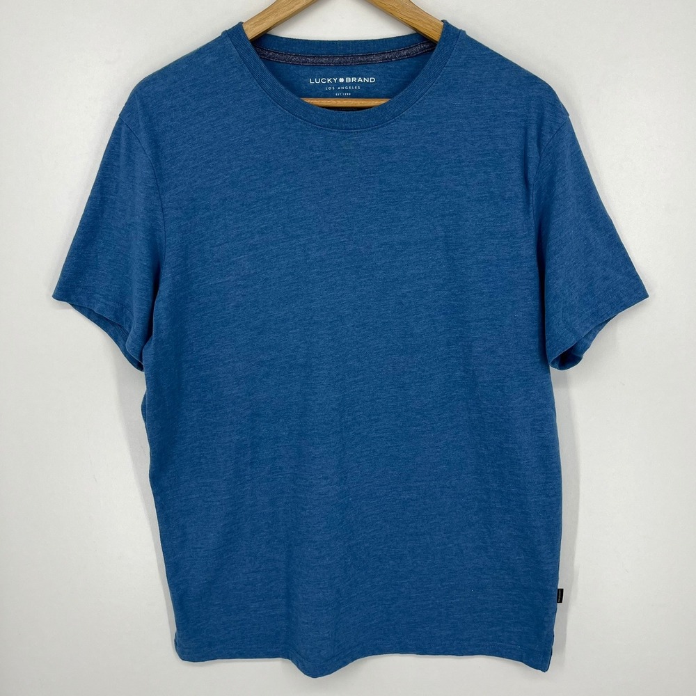 Lucky Brand Mens Blue Heather Short Sleeve Crew Neck T-Shirt Medium
